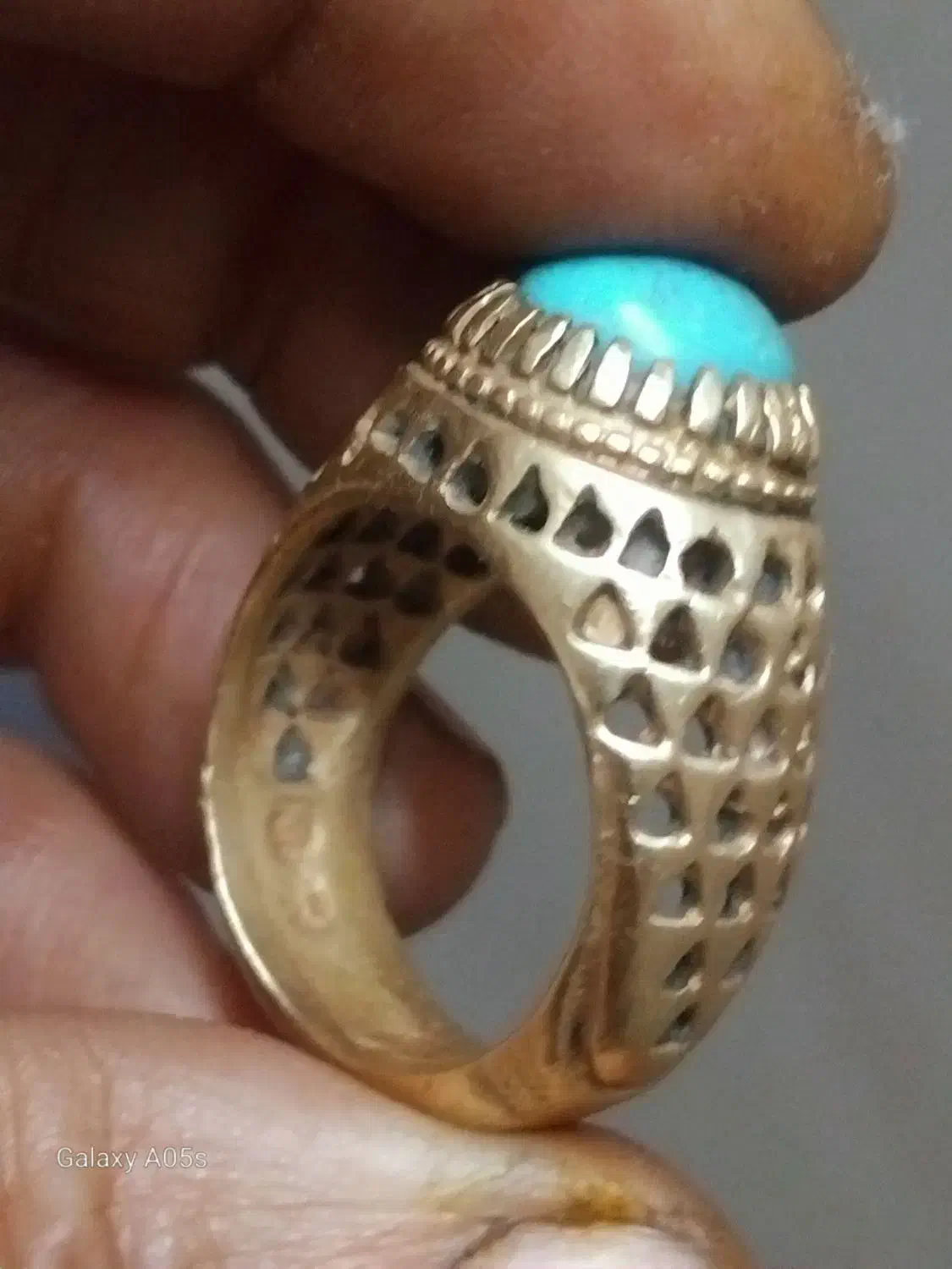 انگشتر دستساز فیروزه عجمی قدیمی|کلکسیون اشیاء عتیقه|تهران, دستغیب|دیوار