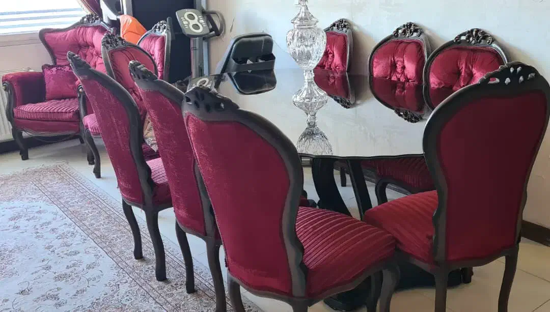 سرویس مبل ۹ نفره میز نهار خوری ۸ نفره|مبلمان خانگی و میز عسلی|تهران, کوی بیمه|دیوار