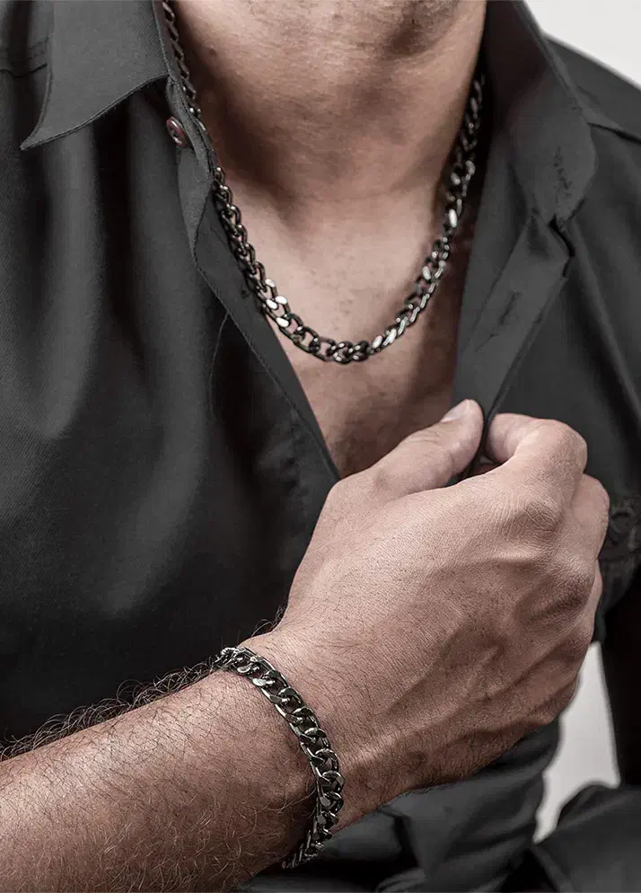 دستبند و گردنبند مردانه دودی|بدلیجات|شهرکرد, |دیوار