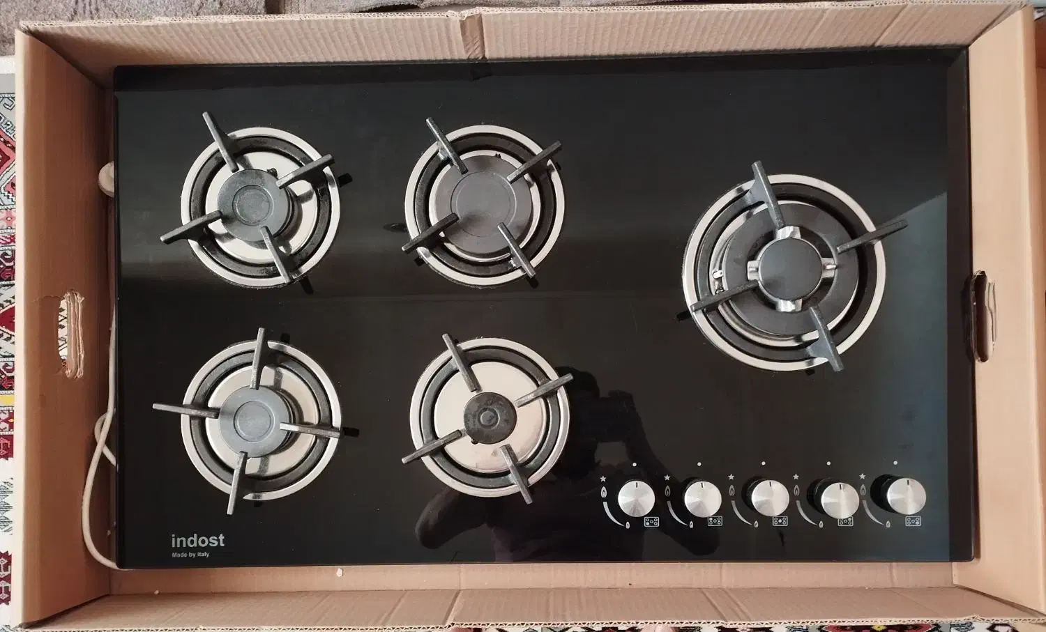 اجاق گاز شیشه ای پنج شعله|اجاق گاز و لوازم برقی پختوپز|سیمین شهر, |دیوار