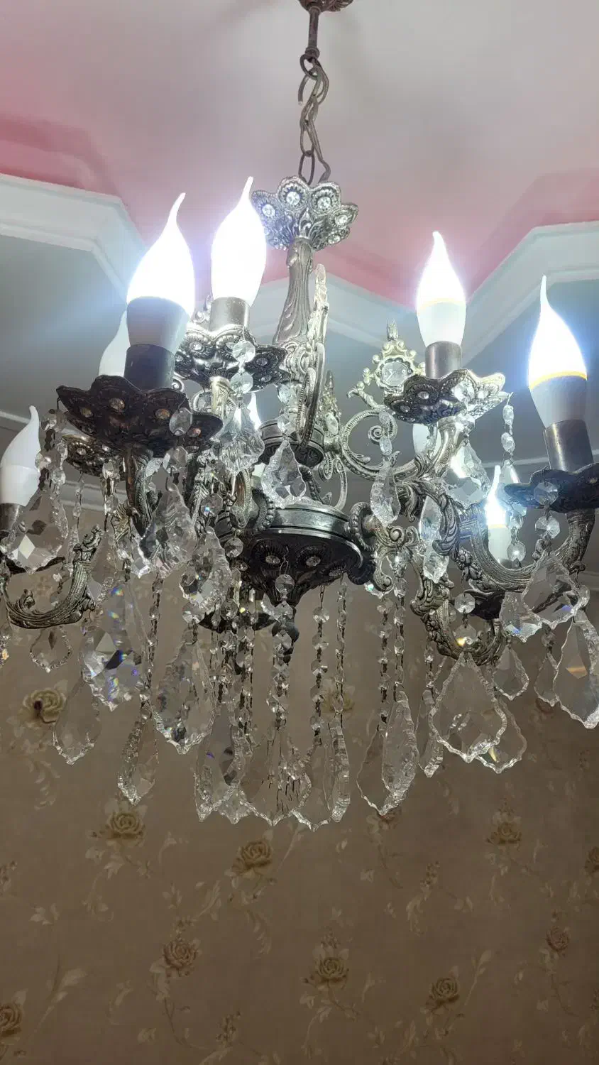 لوستر ۵ شاخه ۱۰ شعله و ۳ شاخه ۶ شعله تمام برنز|لوستر و چراغ آویز|تهران, خانی آباد نو شمالی|دیوار