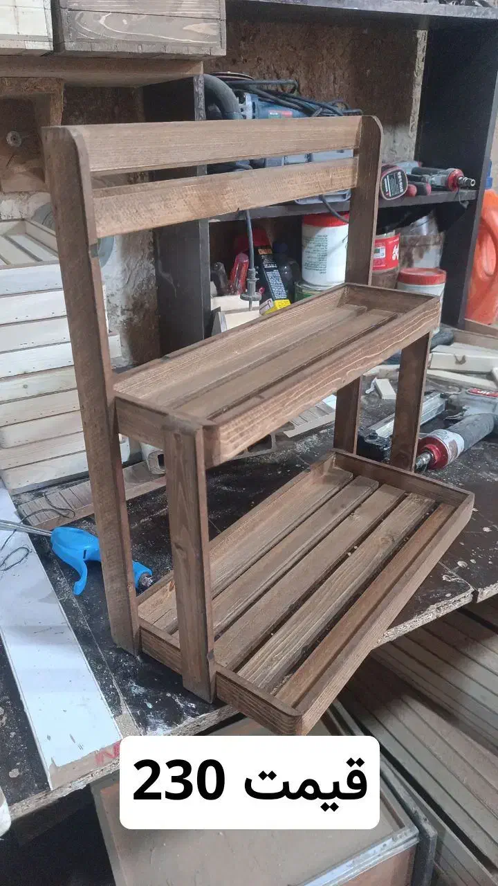 استند چوبی جا ادویه نظم دهنده بانکه بار کافه بار|صنایع دستی و سایر لوازم تزئینی|قم, بیانی|دیوار