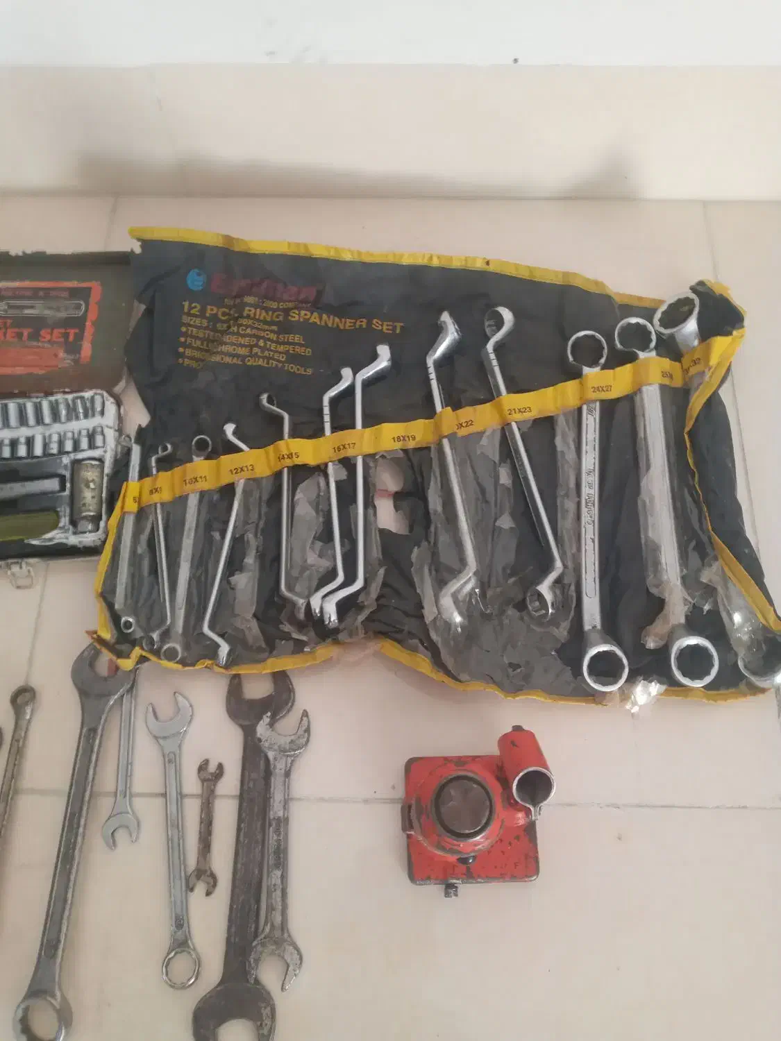 آچار دوسر رینگ جک بکس کامل وچند عدد آچار تکی جرمنی|ابزارآلات|ایلام, |دیوار