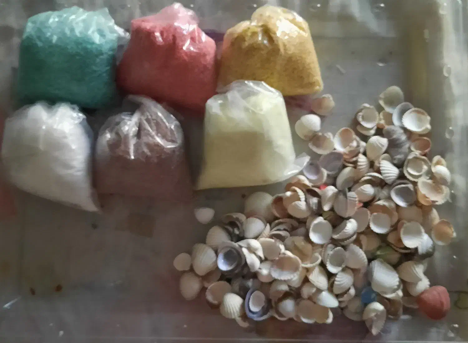 شن رنگی تزینی و صدف|صنایع دستی و سایر لوازم تزئینی|شوشتر, |دیوار