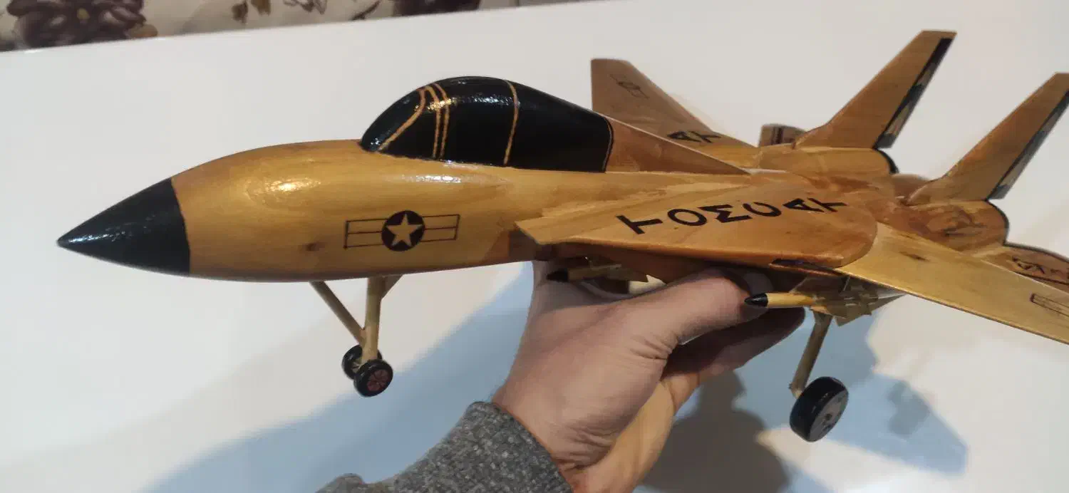 ماکت هواپیما چوبی tomcat F-14 تامکت دستساز|کلکسیون و سرگرمی|شیراز, فرهنگ شهر|دیوار