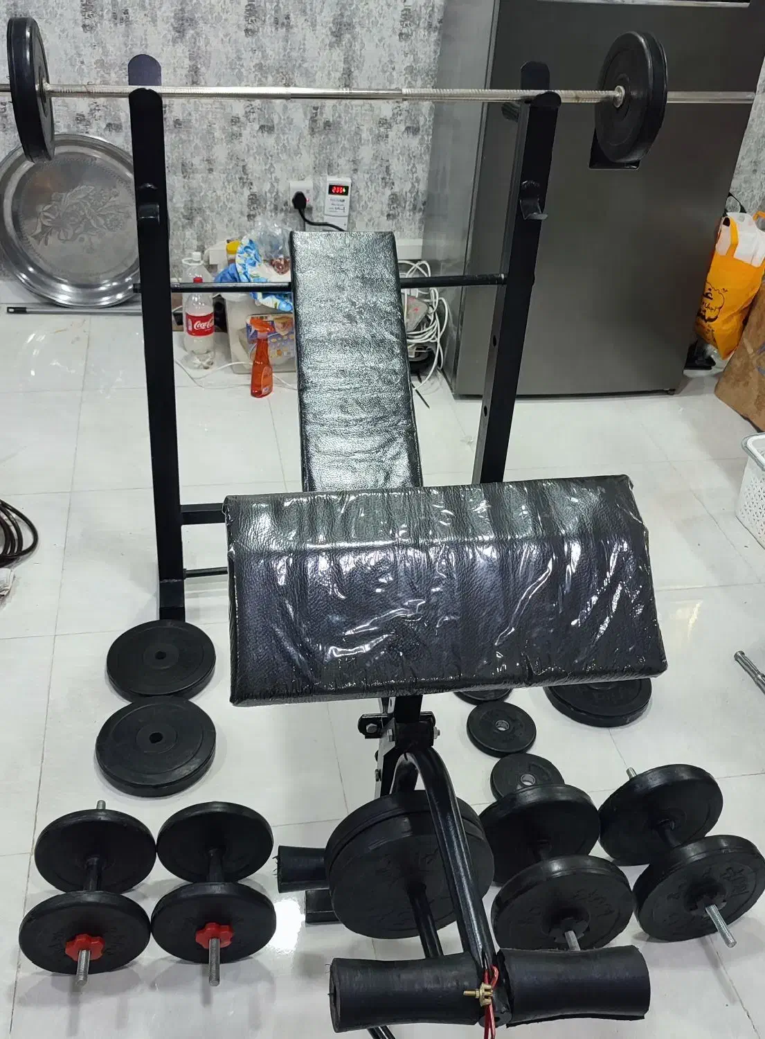 میز ۱۲ کاره بدنسازی با وزنه و هالتر دسته دمبل|تجهیزات ورزشی|اهواز, ویلاشهر|دیوار