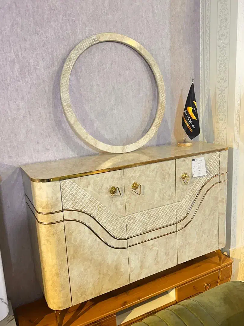 آینه کنسول آکار رنگ چوب طبیعی زرین کالا2|بوفه، ویترین، کنسول|یاسوج, |دیوار