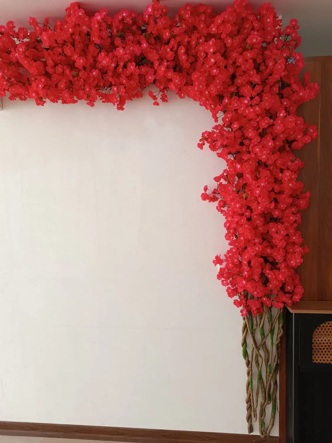 درختچه دیواری شکوفه ال L سرخابی|گل مصنوعی|احمدآبادمستوفی, |دیوار