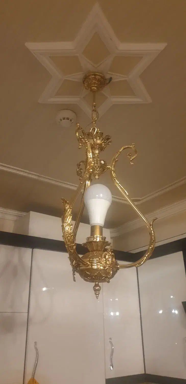 لوستر طلایی|لوستر و چراغ آویز|تبریز, |دیوار