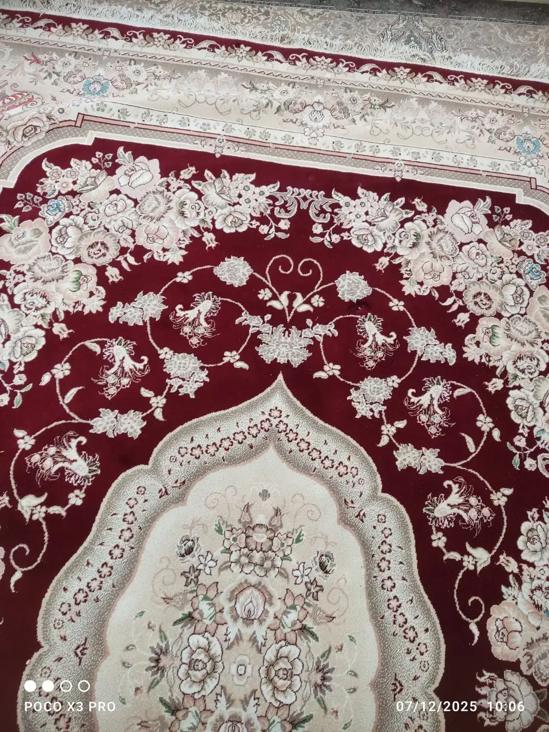 فروش فرش ۹متری رنگ لاکی تمام نخ دقت کنید۹متری|فرش|جهرم, |دیوار