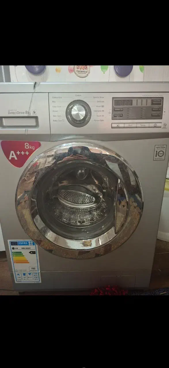 لباسشویی ۸ کیلویی ال جی|ماشین لباسشویی و خشککن لباس|ساری, |دیوار