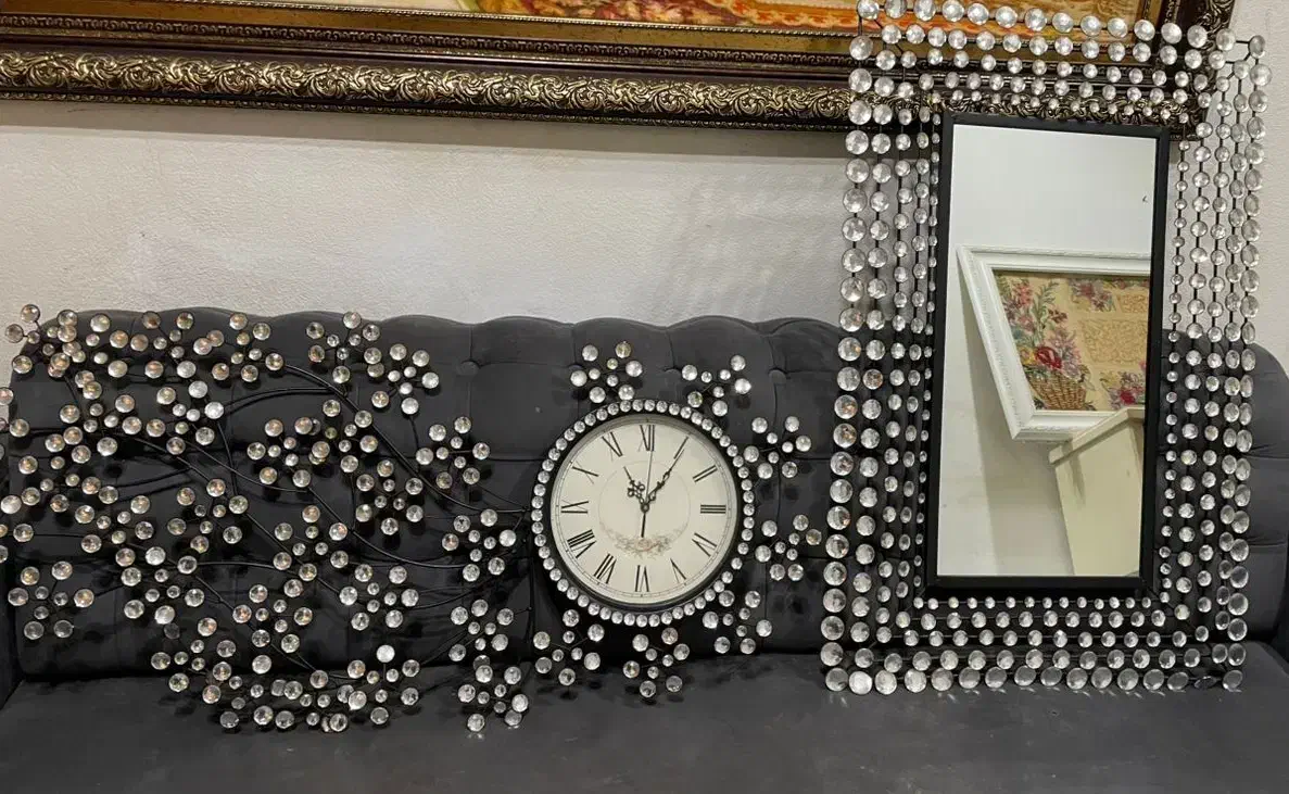 ست آیینه و ساعت|ساعت دیواری و تزئینی|رویان, |دیوار