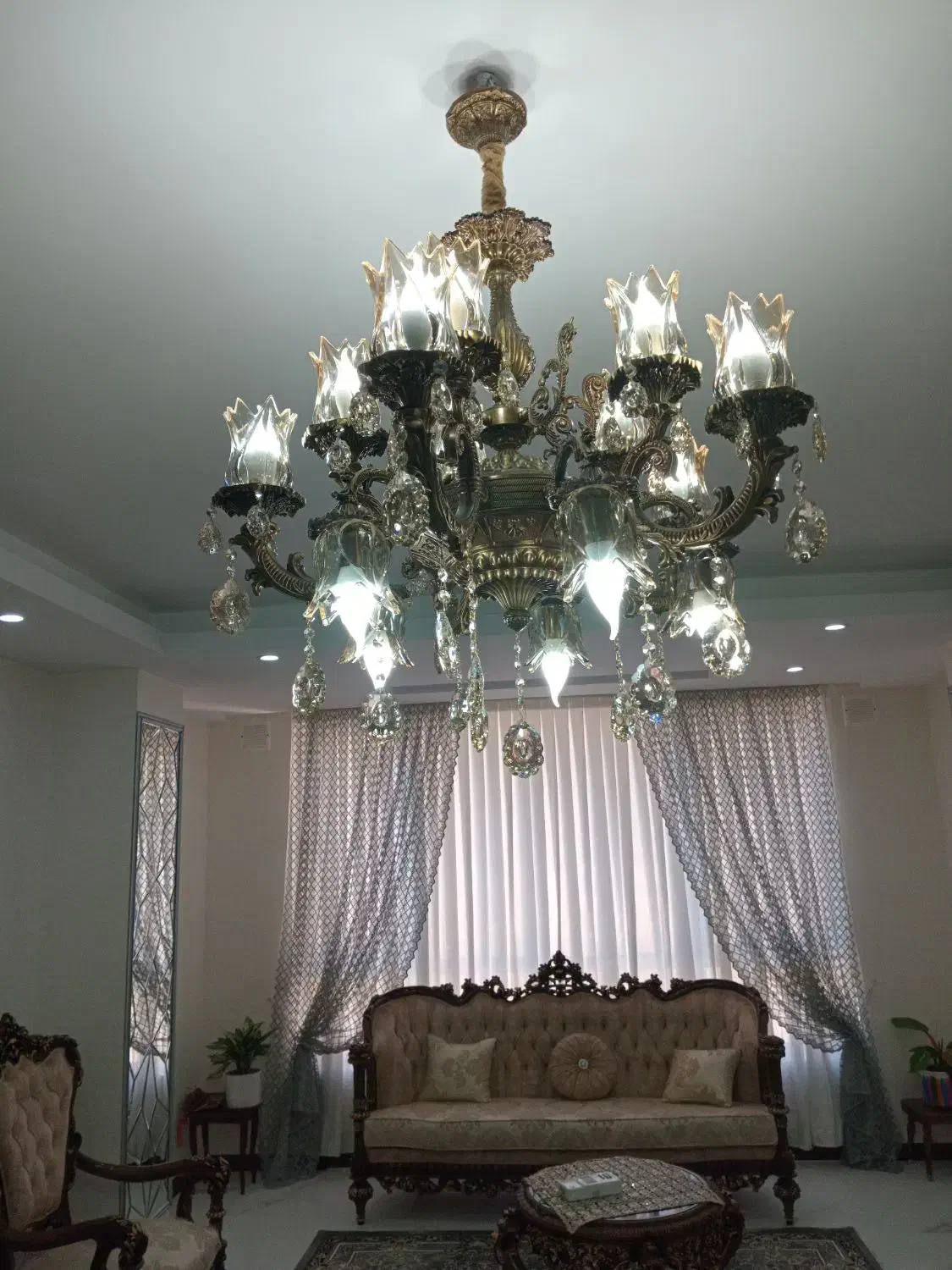 لوستر ۱۰ شاخه شامپاینی|لوستر و چراغ آویز|شهریار, شهریار|دیوار