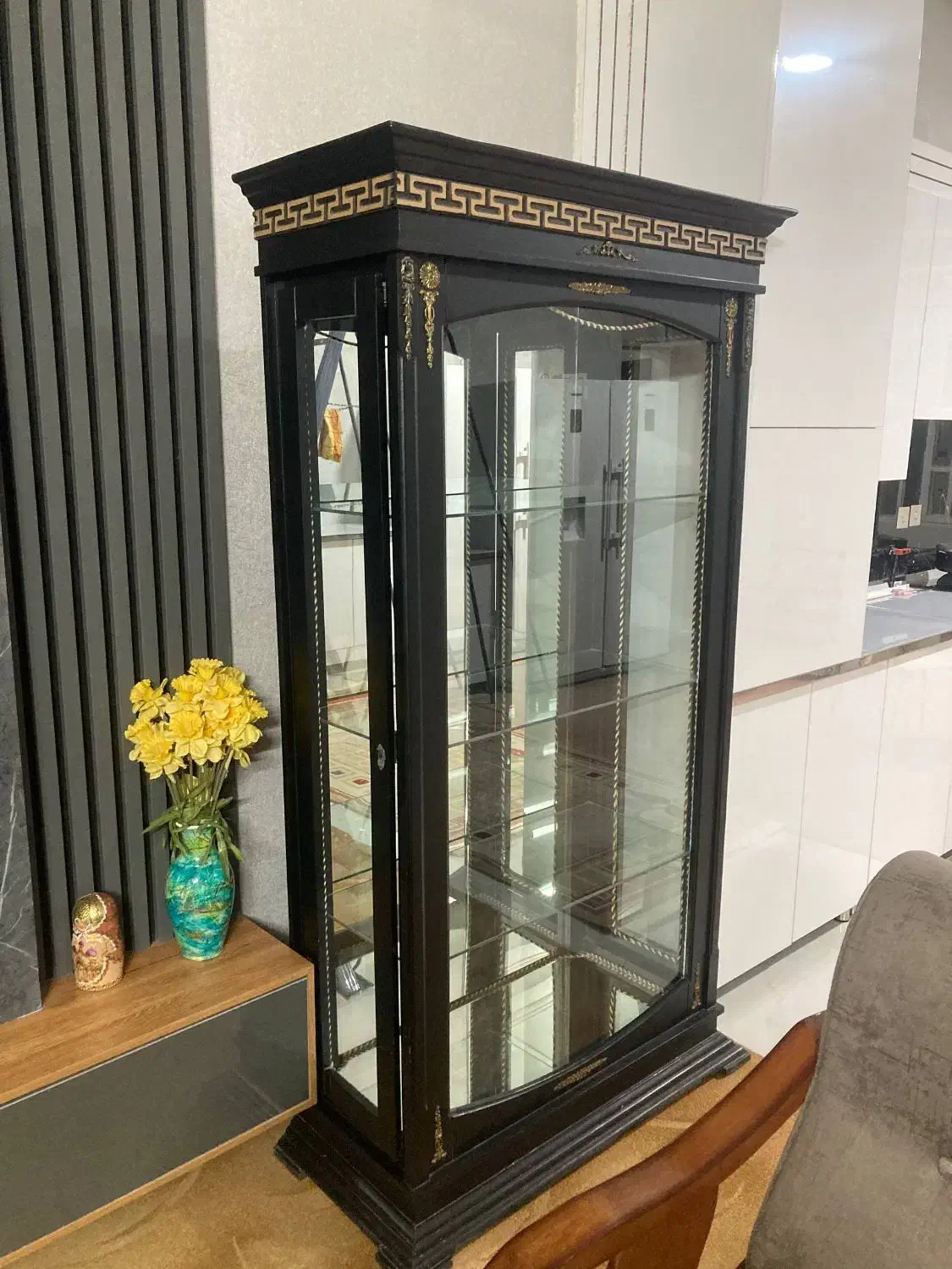 بوفه شیشه ای همراه با چوب mdf|بوفه، ویترین، کنسول|کازرون, |دیوار