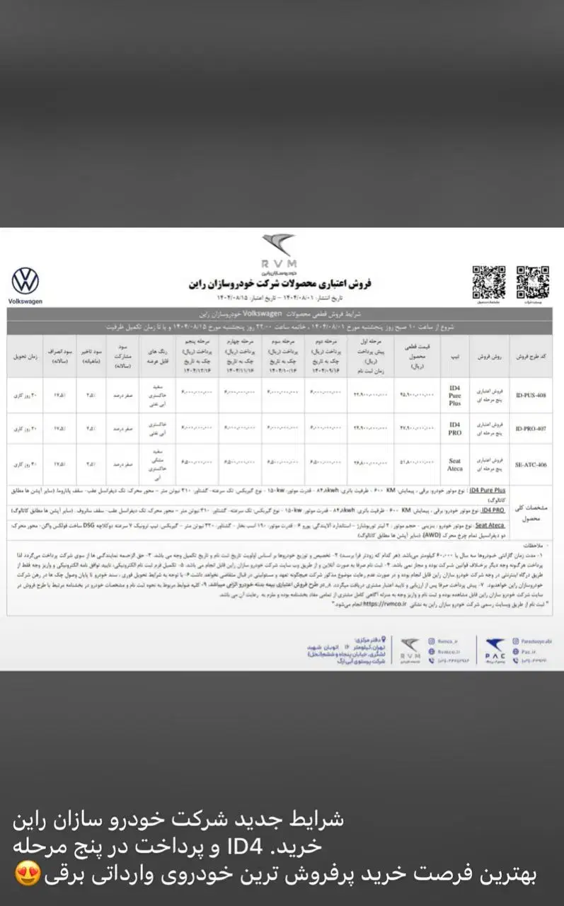 فولکس واگن ،ID 4 ،نقد و اقساط( پنج مرحله ای)|خودرو سواری و وانت|شیراز, ریشمک|دیوار