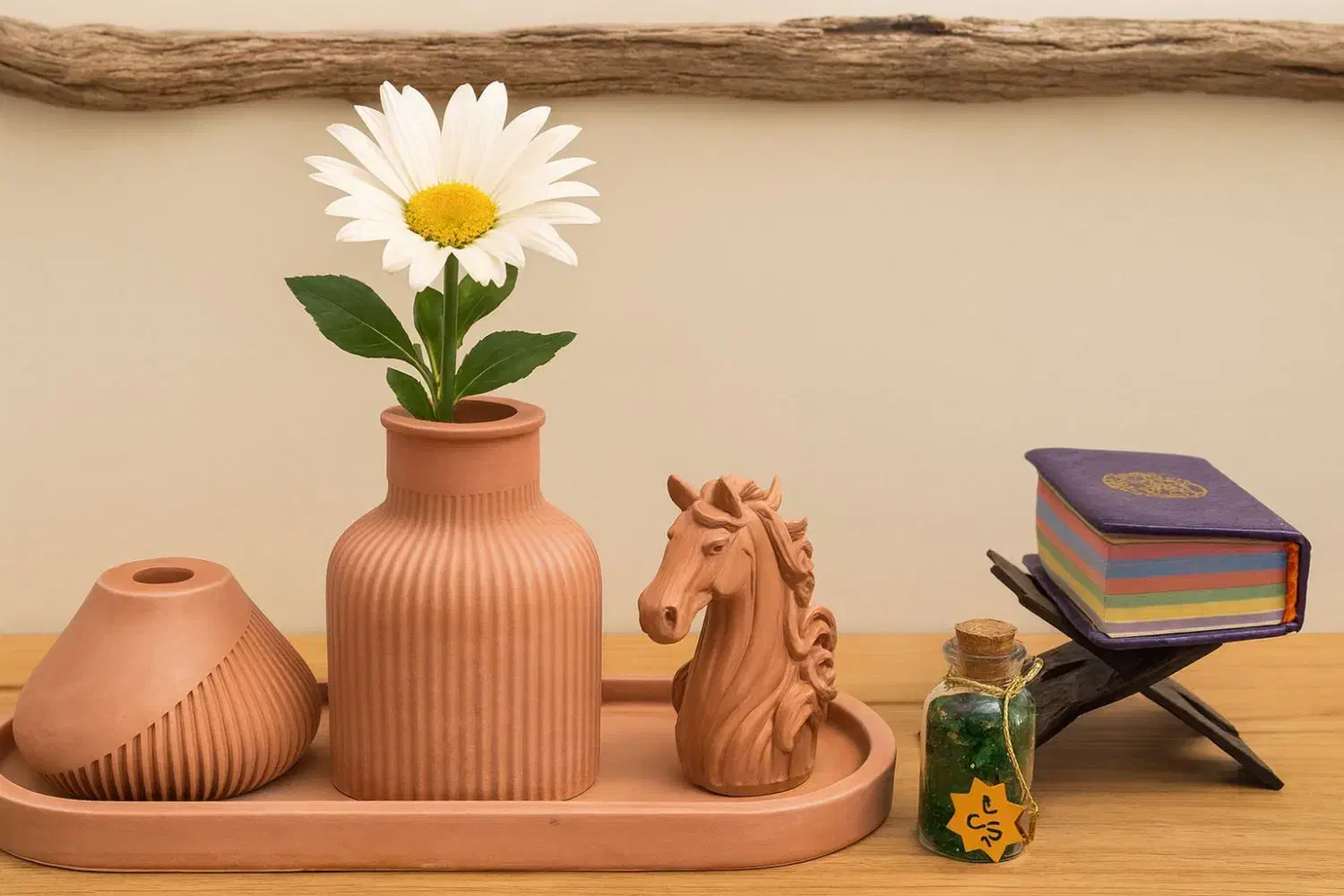 ست اسب و گلدان مراکشی و جاعودی سنگ مصنوعی طرح سفال|صنایع دستی و سایر لوازم تزئینی|تهران, سلسبیل شمالی|دیوار