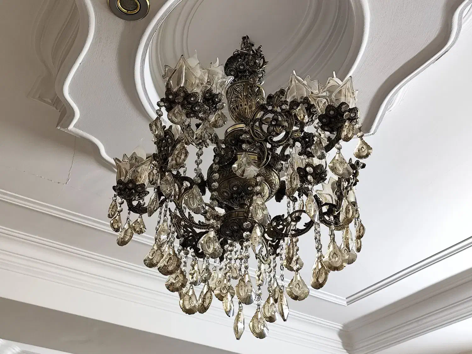 لوستر برنز پنج شاخه|لوستر و چراغ آویز|ری, اقدسیه|دیوار