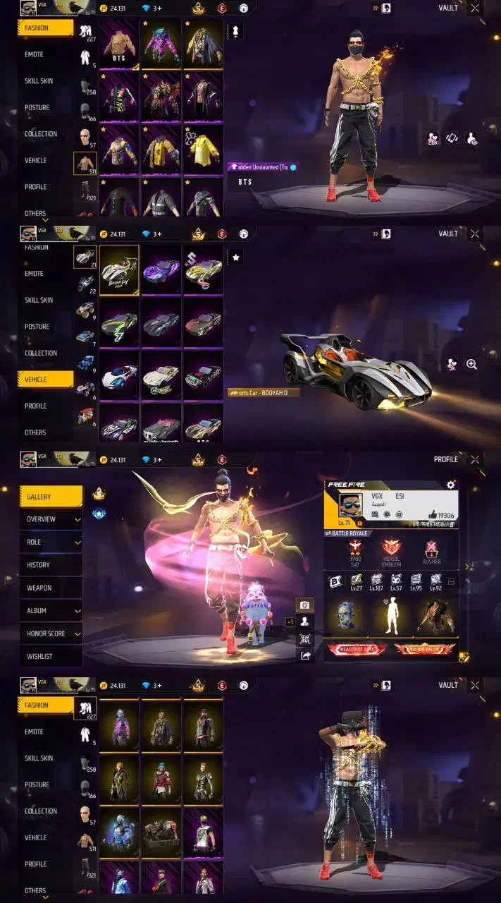 اکانت فری فایر لول 71|کنسول، بازی ویدئویی و آنلاین|سمنان, |دیوار