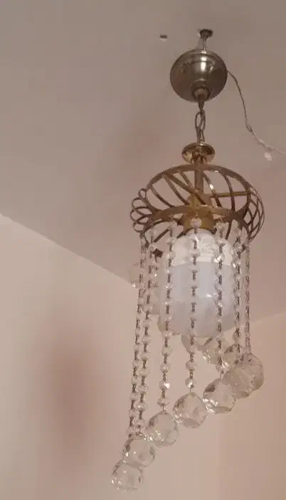 لوستر برنز ۶ شعله به همراه دو عدد دیوار کوب|لوستر و چراغ آویز|چهارباغ, |دیوار