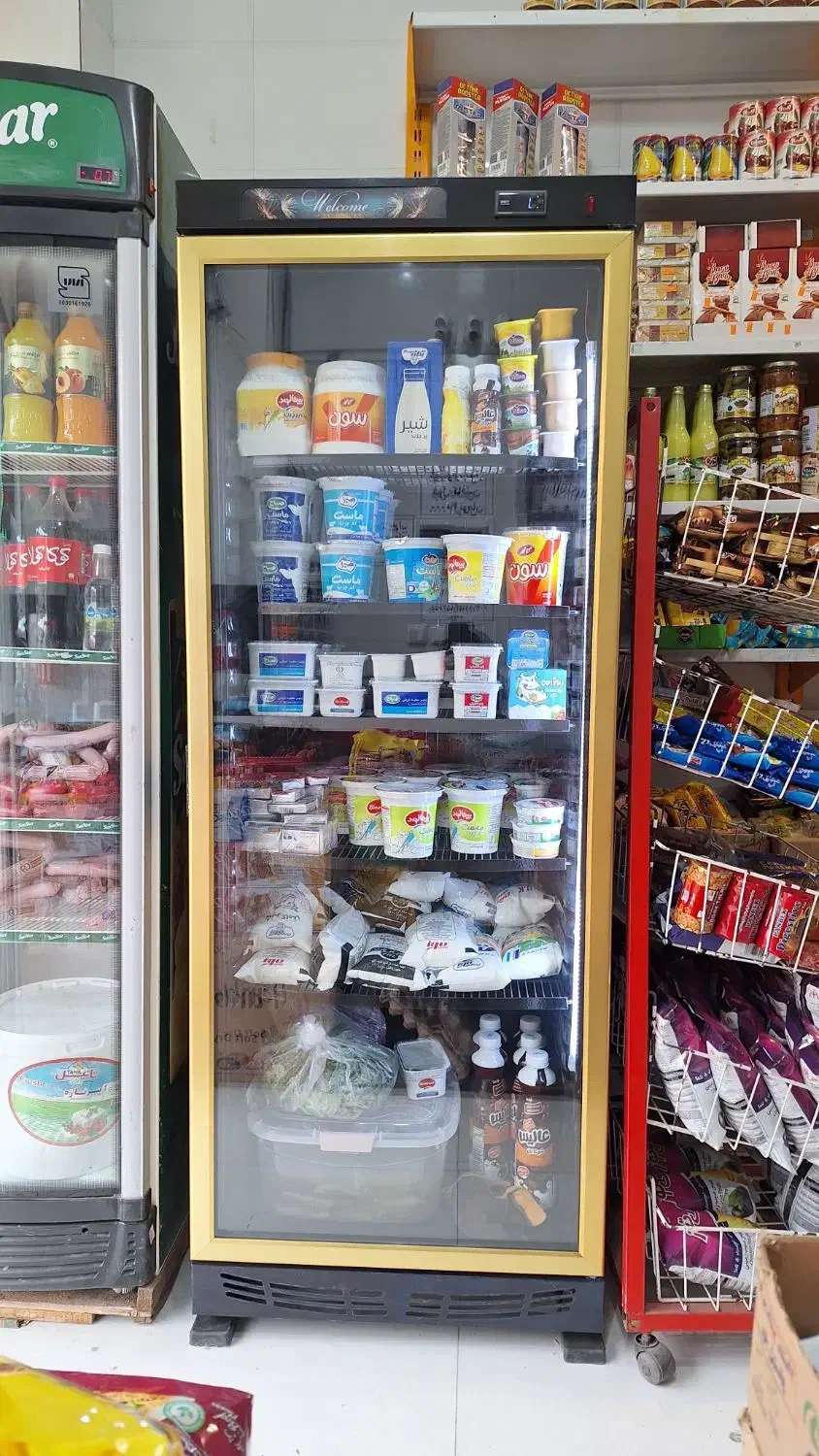 یخچال ویترینی تک درب مشکی دور طلایی عرض ۷۰|فروشگاه و مغازه|نیشابور, هفده شهریور|دیوار