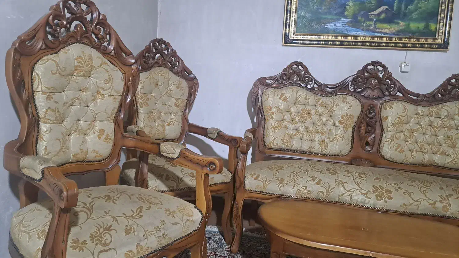 مبل سلطنتی|مبلمان خانگی و میز عسلی|خسروشاه, |دیوار
