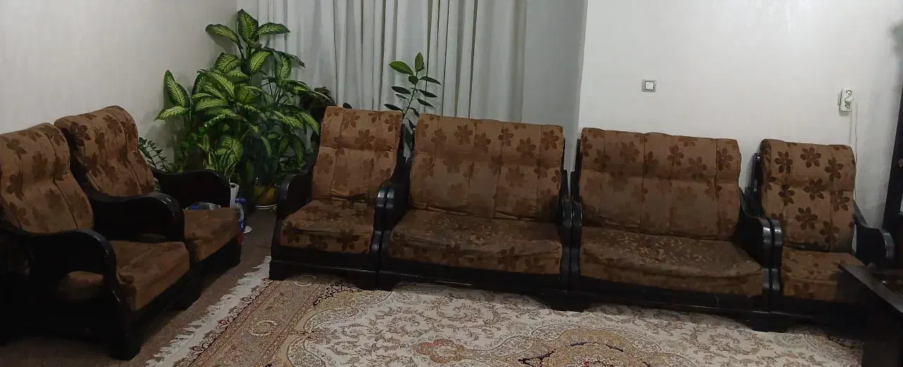 مبل ۸ نفره قهوه ای|مبلمان خانگی و میز عسلی|مسجد سلیمان, |دیوار