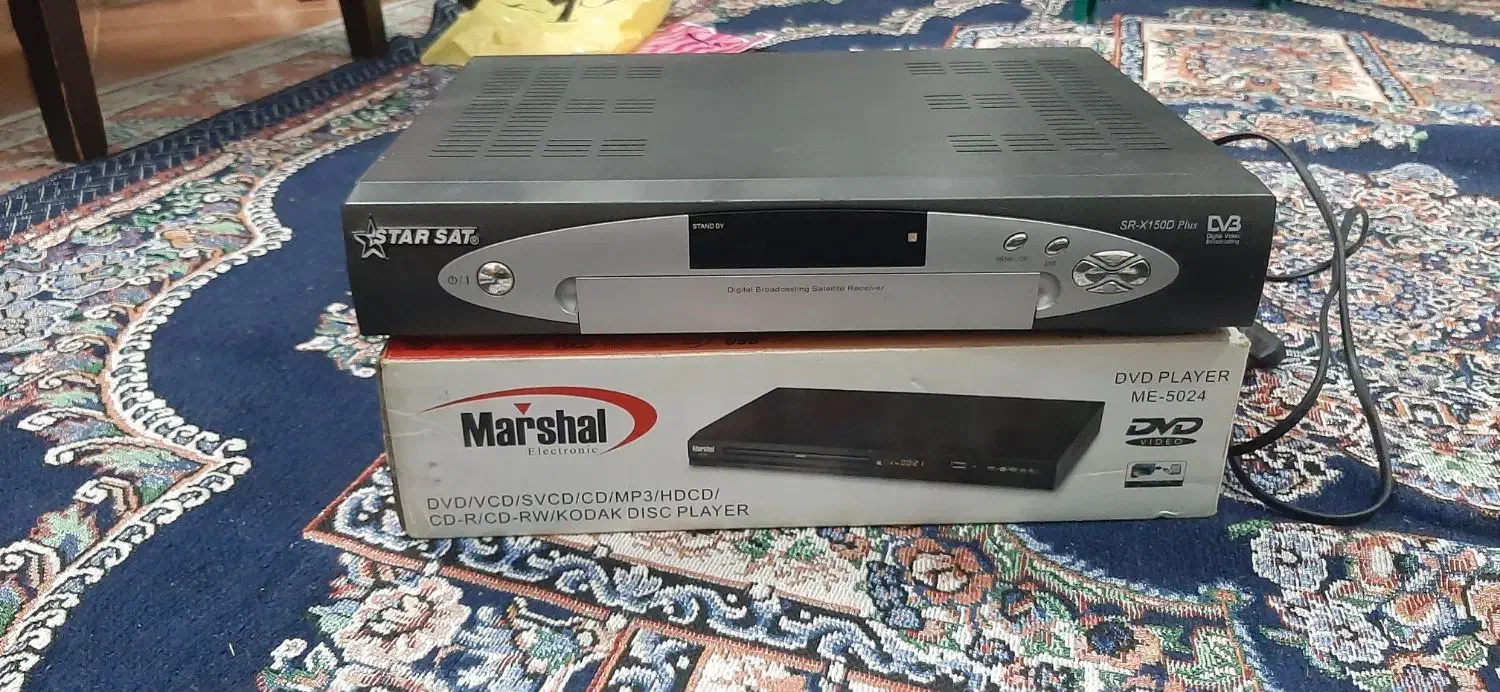 یکدستگاه دی وی دی مارشال و یکدستگاه گیرنده استارست|پخش‌کننده DVD و ویدیو|چالوس, |دیوار