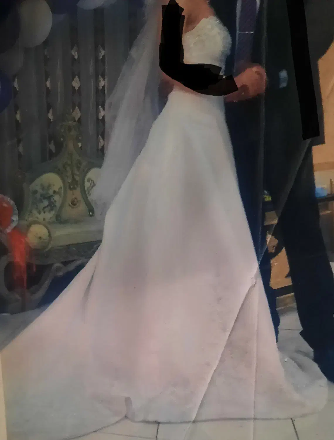 لباس عروس اروپایی  دکلته  دنباله دار  سایز 38-40|لباس|شهریار, شهریار|دیوار