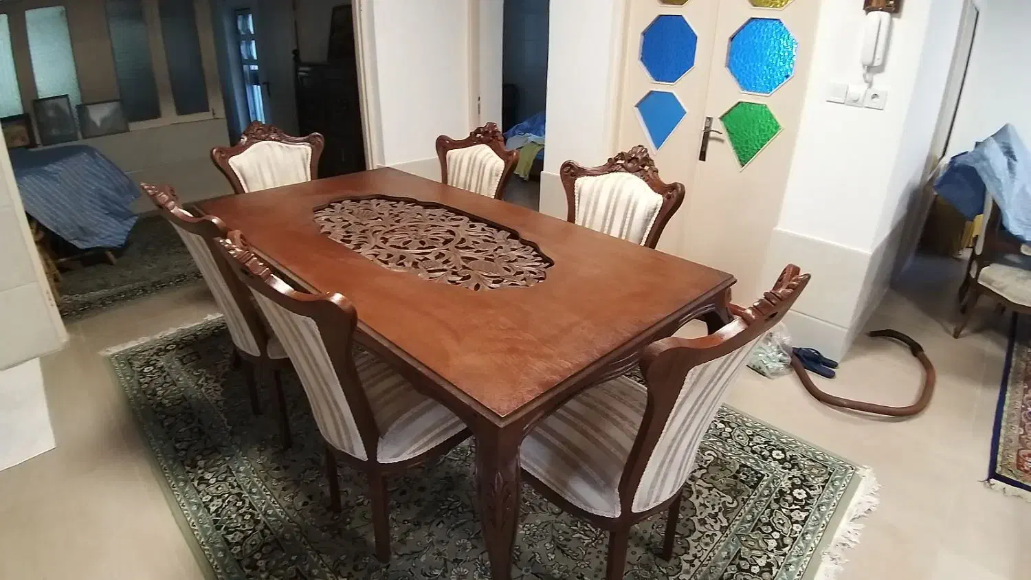 مبلمان استیل با ناهار خوری ۶ نفره|مبلمان خانگی و میز عسلی|لولمان, |دیوار