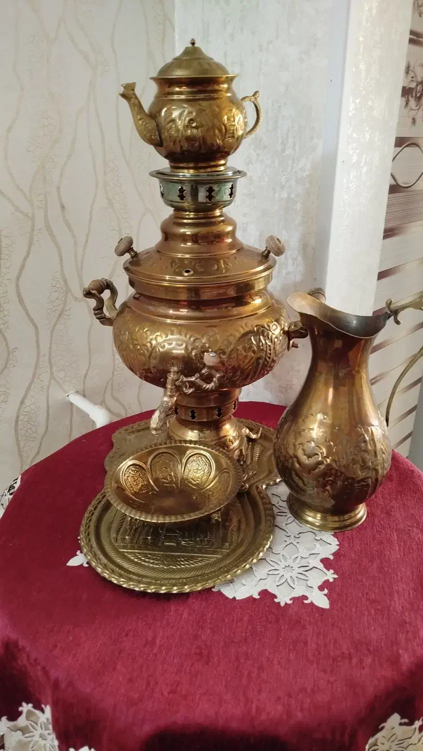 سماور برنجی ذغالی|سماور، چای‌ساز، قهوه‌ساز|قرچک, باقرآباد|دیوار