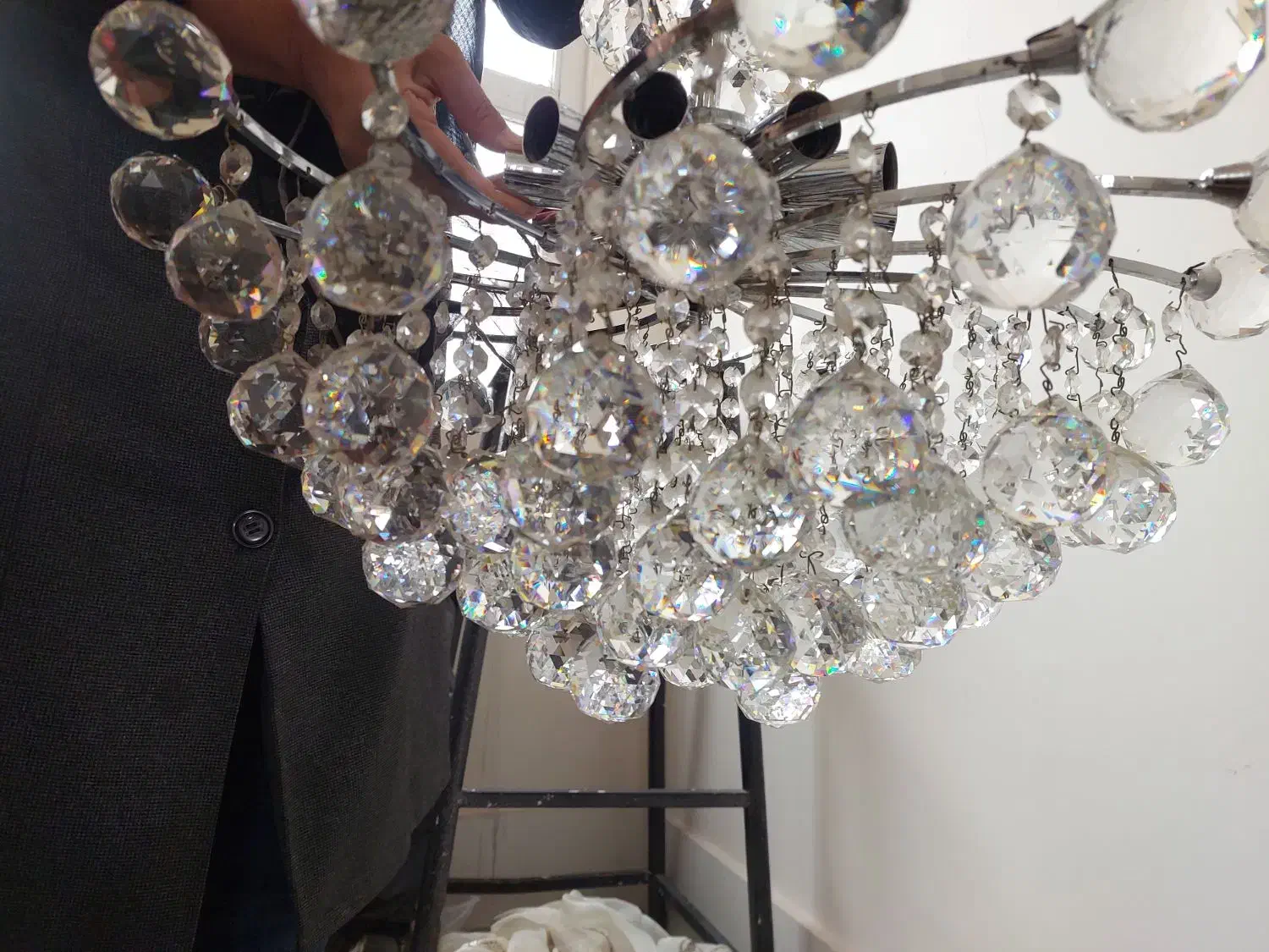 فوری لوستر کریستالی ۸ شعله روشنایی|لوستر و چراغ آویز|قزوین, |دیوار