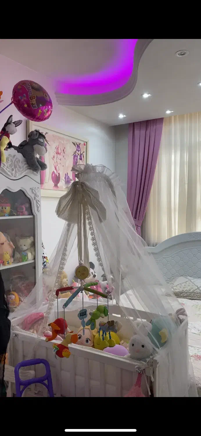 تخت کنار مادر مدل فرشته دارای حالت گهواره|تخت و سرویس خواب|ری, دیلمان|دیوار