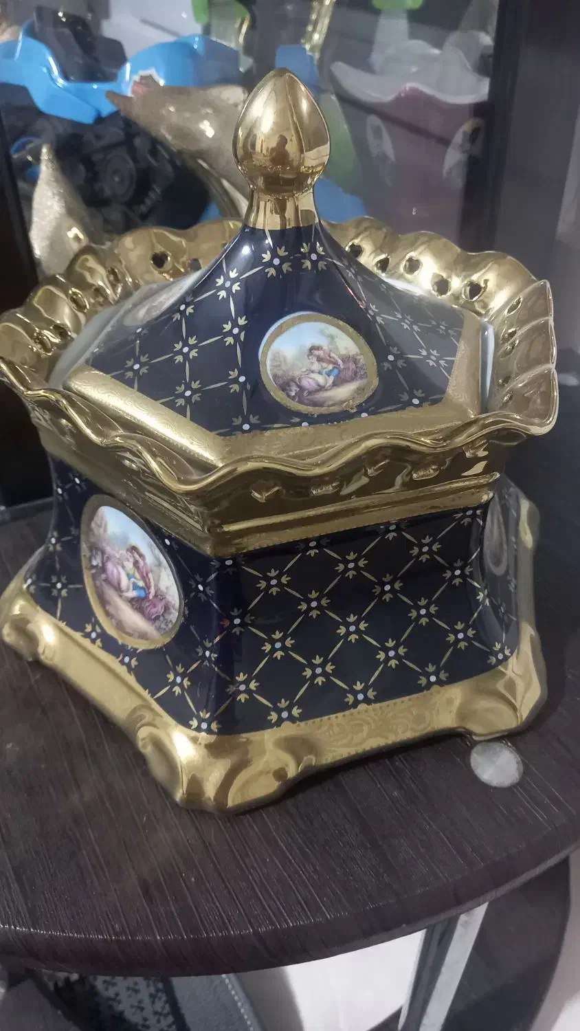 سرویس سورمه ای طلاکوب اصل|ظروف سرو و پذیرایی|پاکدشت, کبودگنبد|دیوار