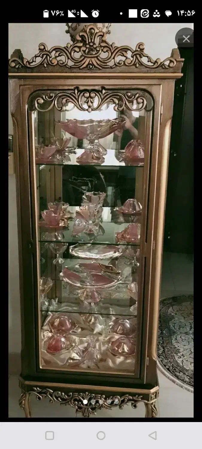 ویترین جنس چوب و آینه و شیشه 4طبقه|بوفه، ویترین، کنسول|قم, انسجام|دیوار