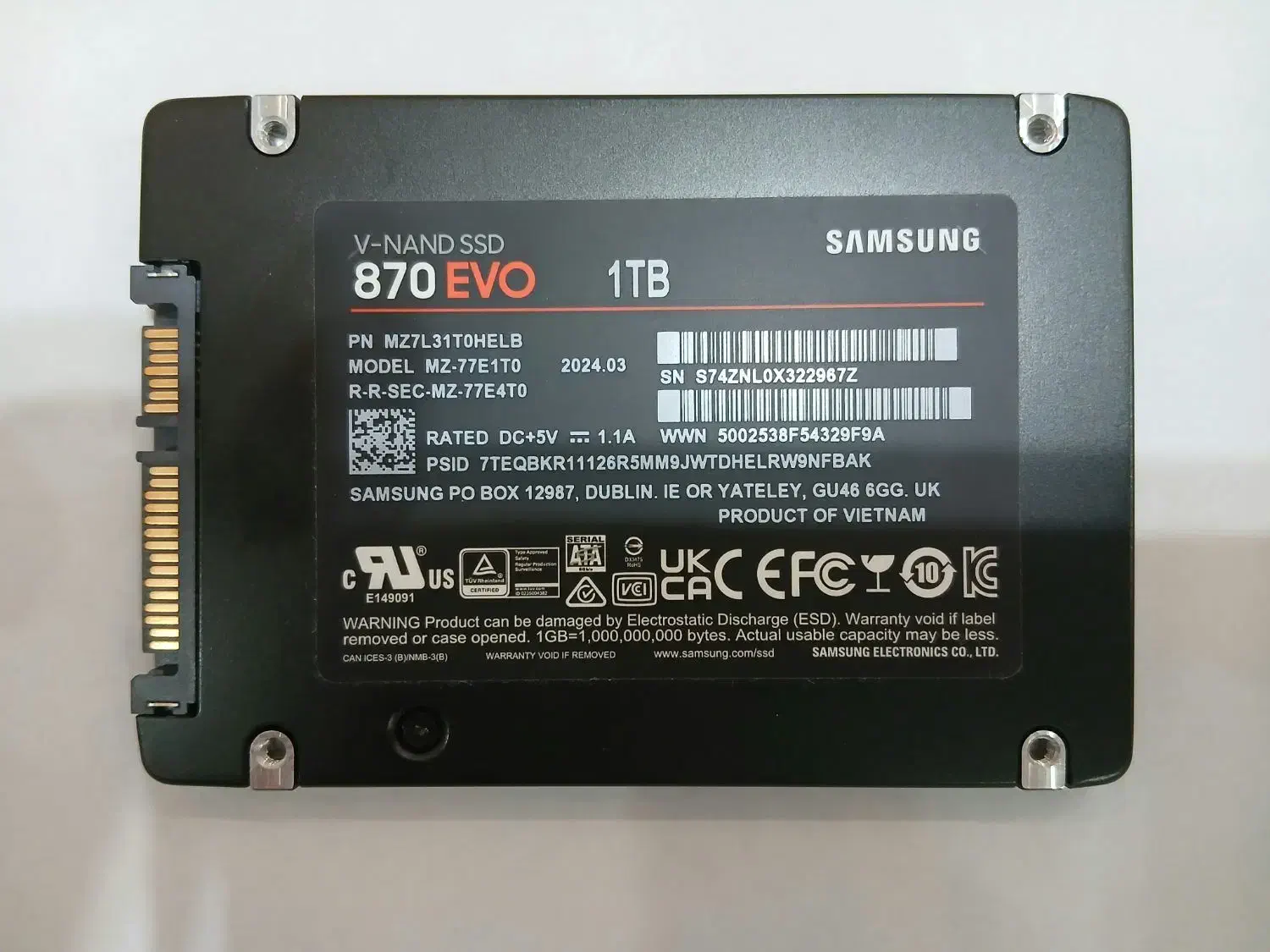 هارد SSD EVO 870  SAMSUNG نو|قطعات و لوازم جانبی رایانه|شیراز, ستارخان|دیوار