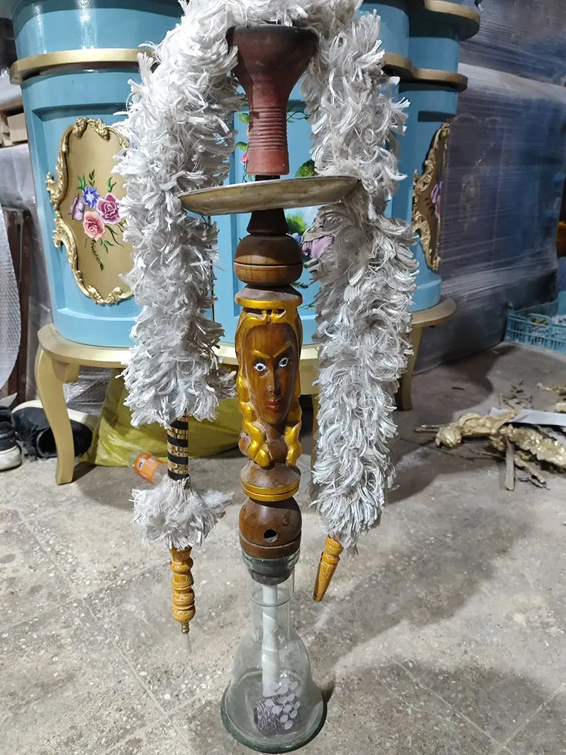 قلیان چوبی معاوضه با پرنده|کلکسیون و سرگرمی|بومهن, |دیوار