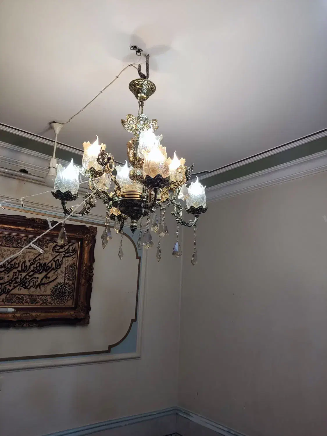 لوستر برنزی یا برنجی|لوستر و چراغ آویز|اهواز, شریعتی جنوبی|دیوار