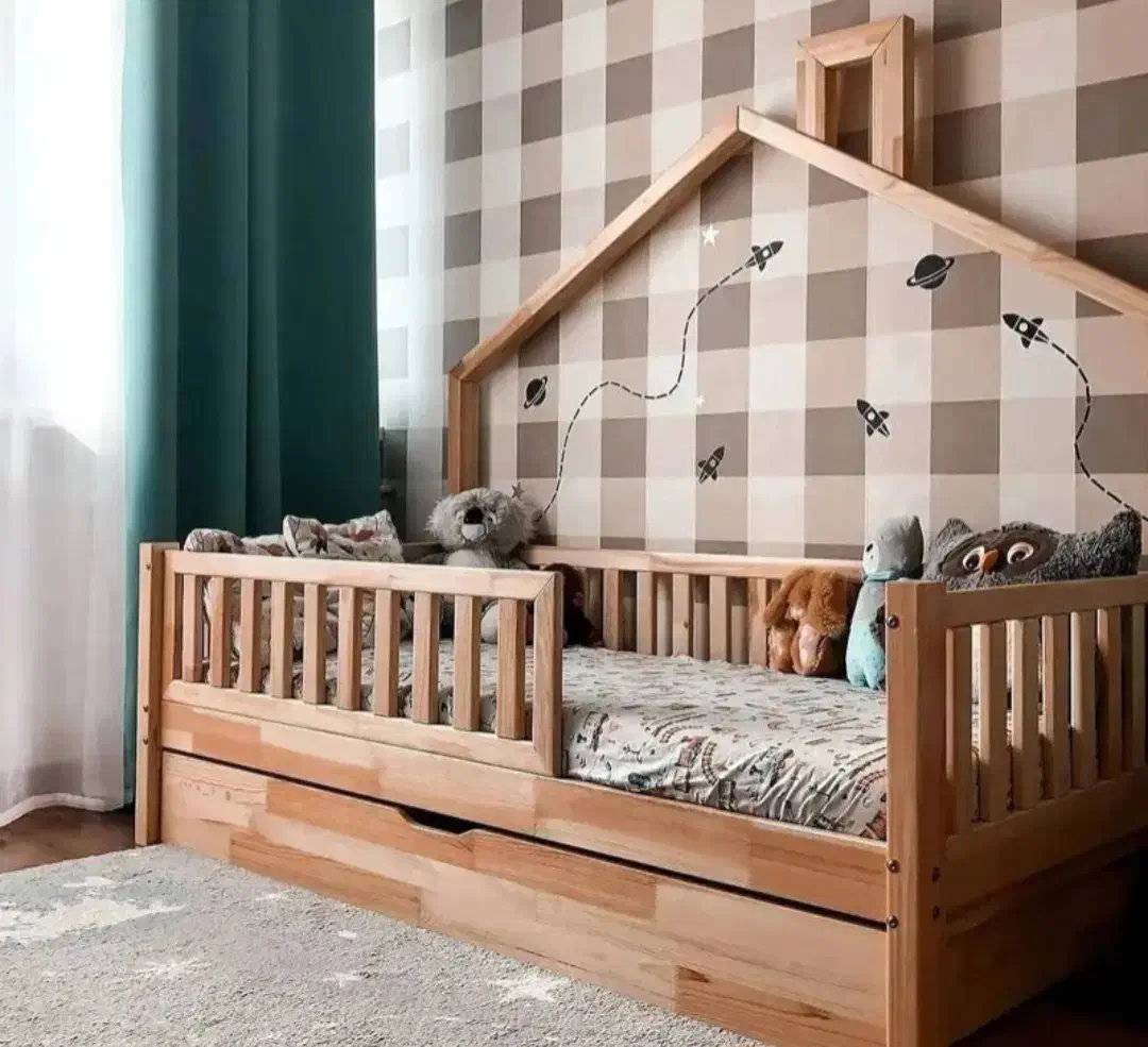 تخت دو طبقه . کلبه . کودک جوان سرویس چوبی سیسمونی|تخت و صندلی بچه|مشهد, نوید|دیوار