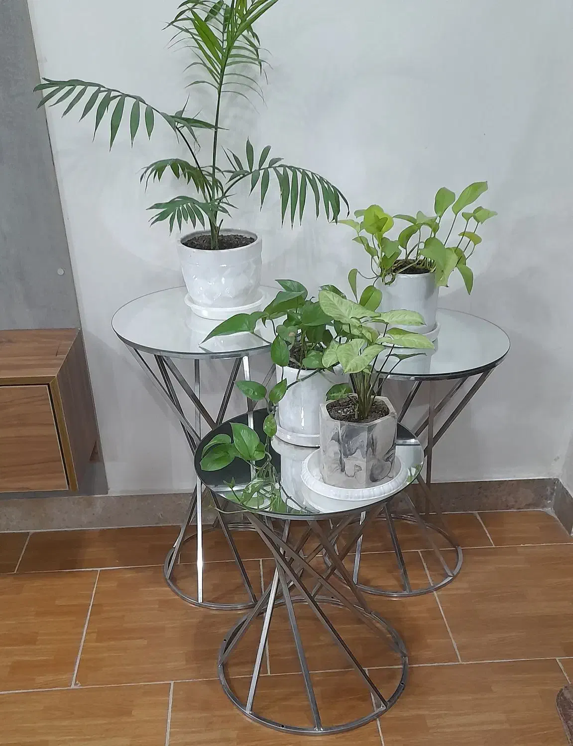 سه تیکه ی اینه ای یا میز عسلی اینه ای|مبلمان خانگی و میز عسلی|شفت, |دیوار