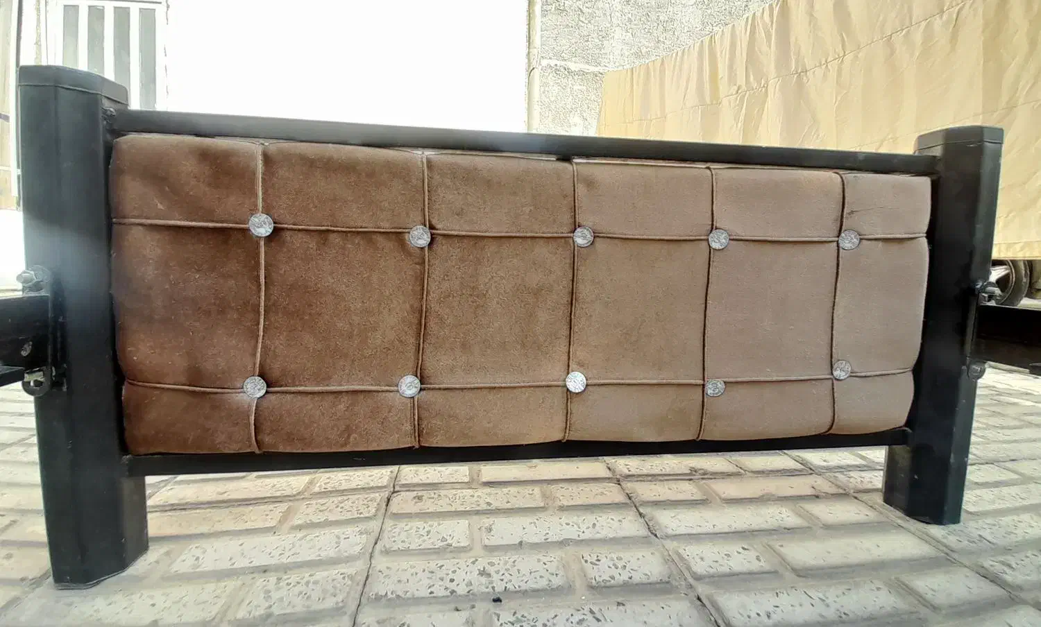 تخت خواب فلزی یک نفره با دو کشو|تخت و سرویس خواب|ماهدشت, |دیوار