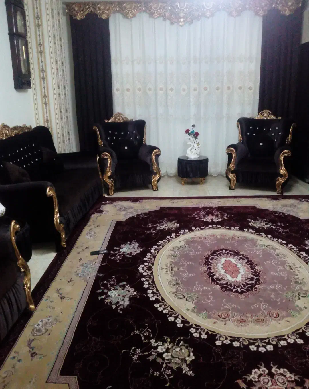 فرش کرم زرشکی ۱۲ متری|فرش|سیاهکل, |دیوار