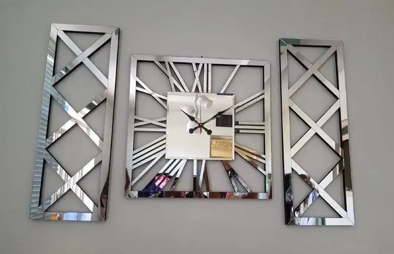 ساعت دیواری سه تیکه آینه ای|ساعت دیواری و تزئینی|قم, پردیسان|دیوار