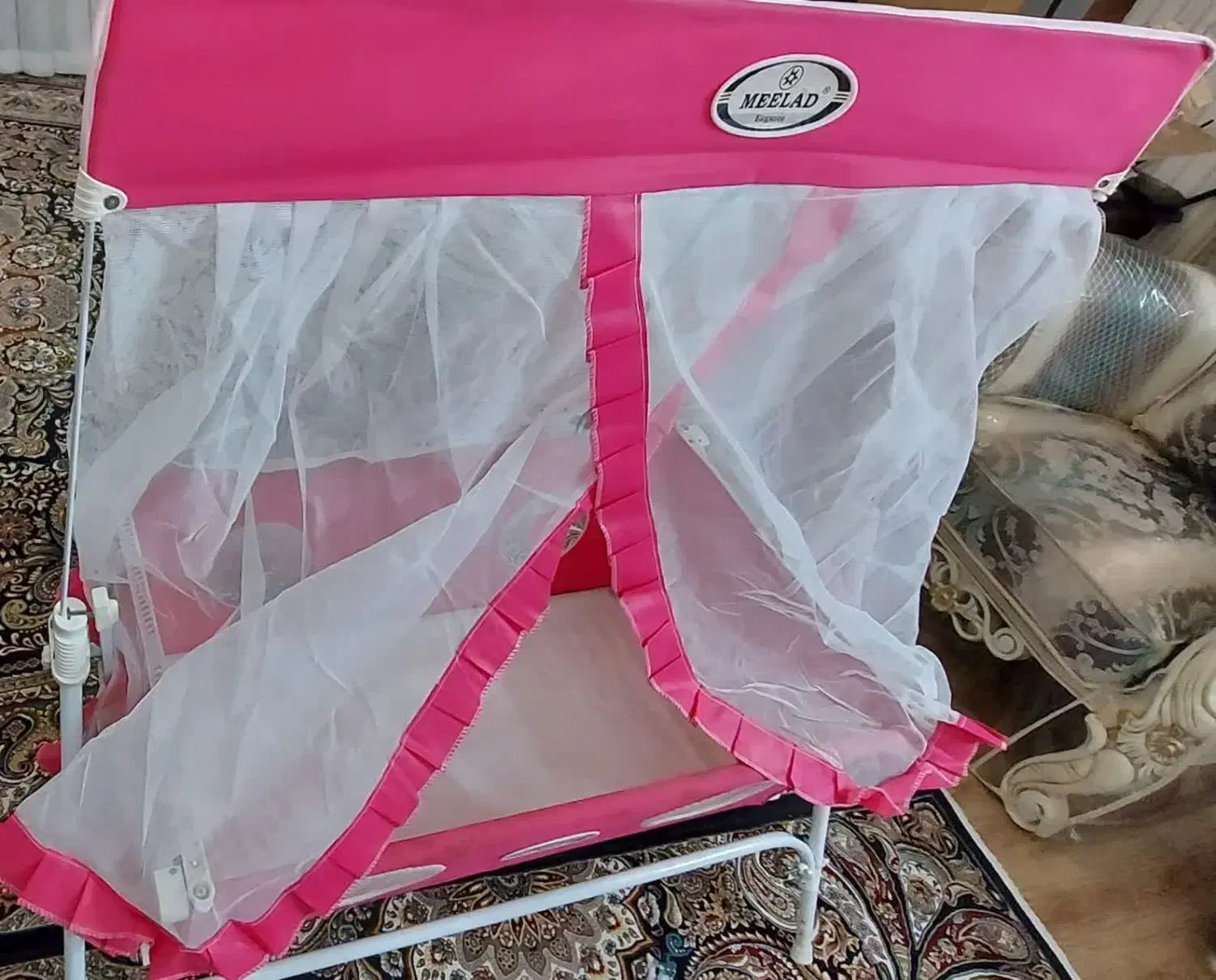 گهواره ننو و تخت کنار مادر همراه با پشه بند|اسباب و اثاث بچه|پرند, فاز ۴|دیوار