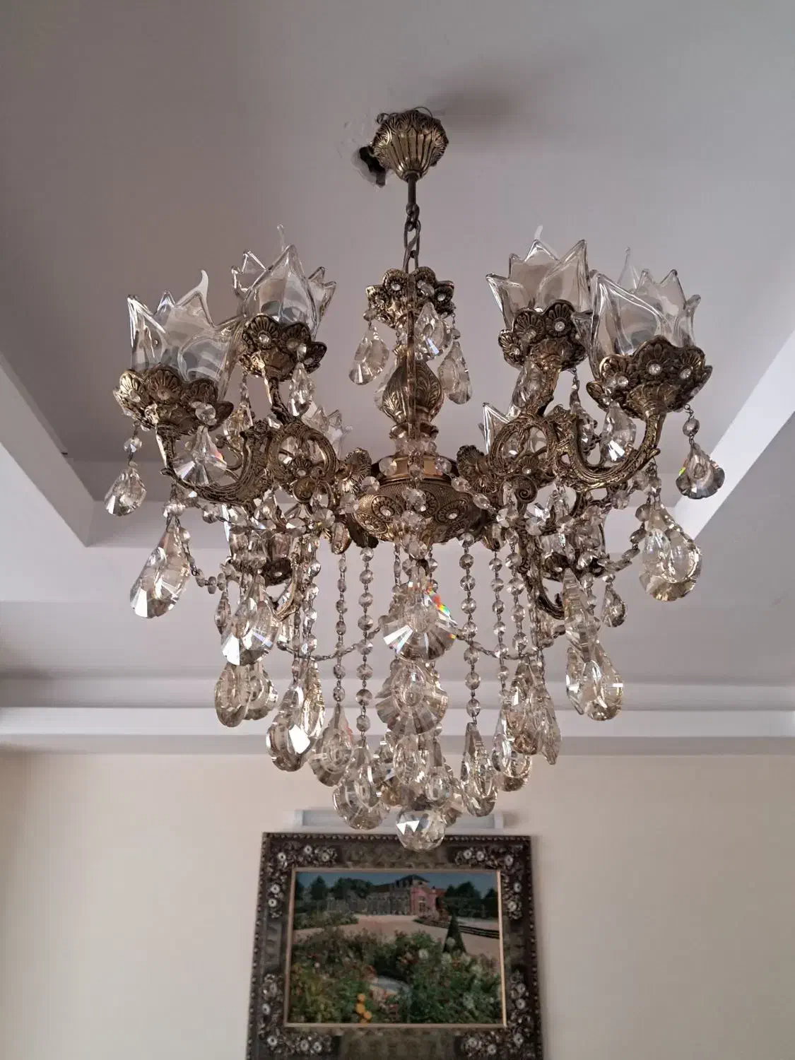 ۲عددلوستر برنز|لوستر و چراغ آویز|قزوین, |دیوار