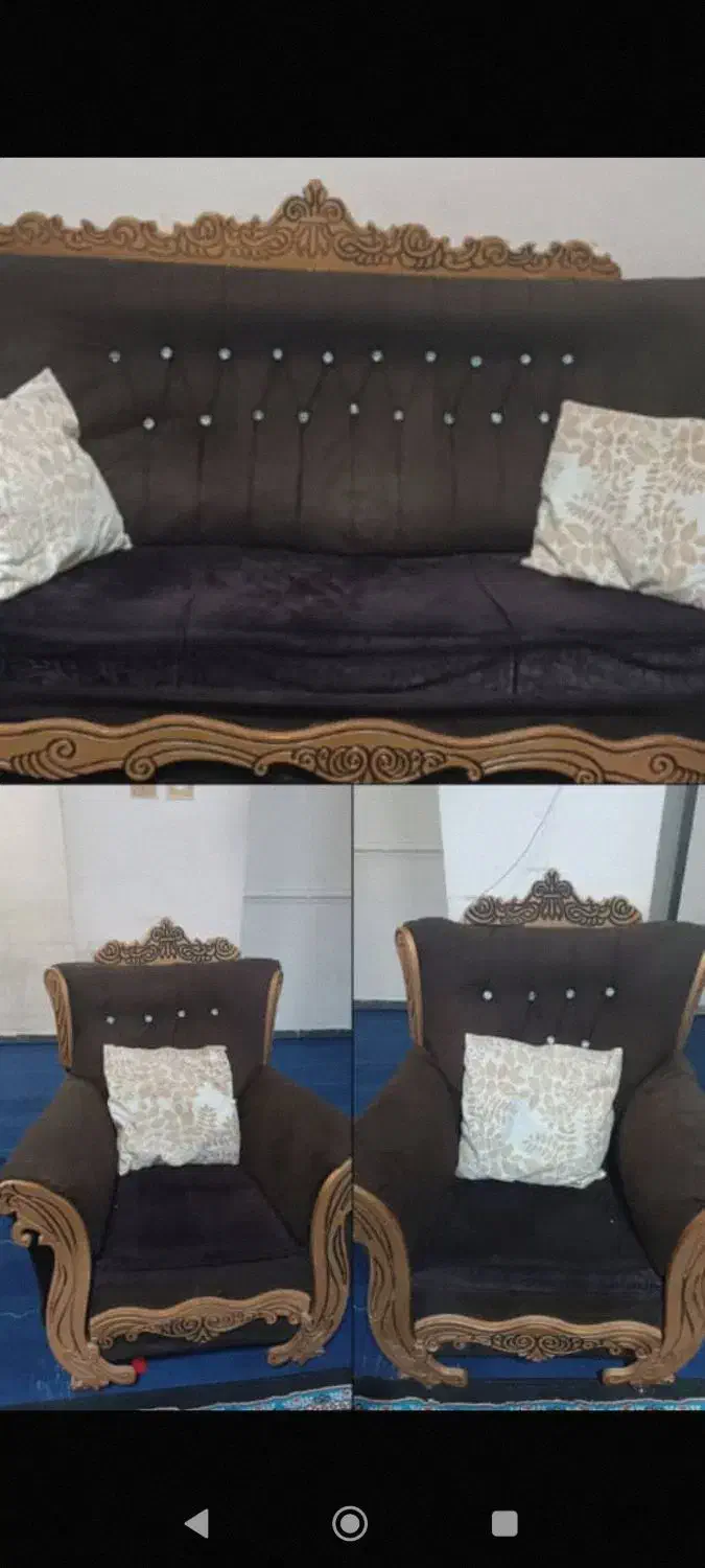 فروش مبل 5 نفره با میز جلو|مبلمان خانگی و میز عسلی|لار, |دیوار