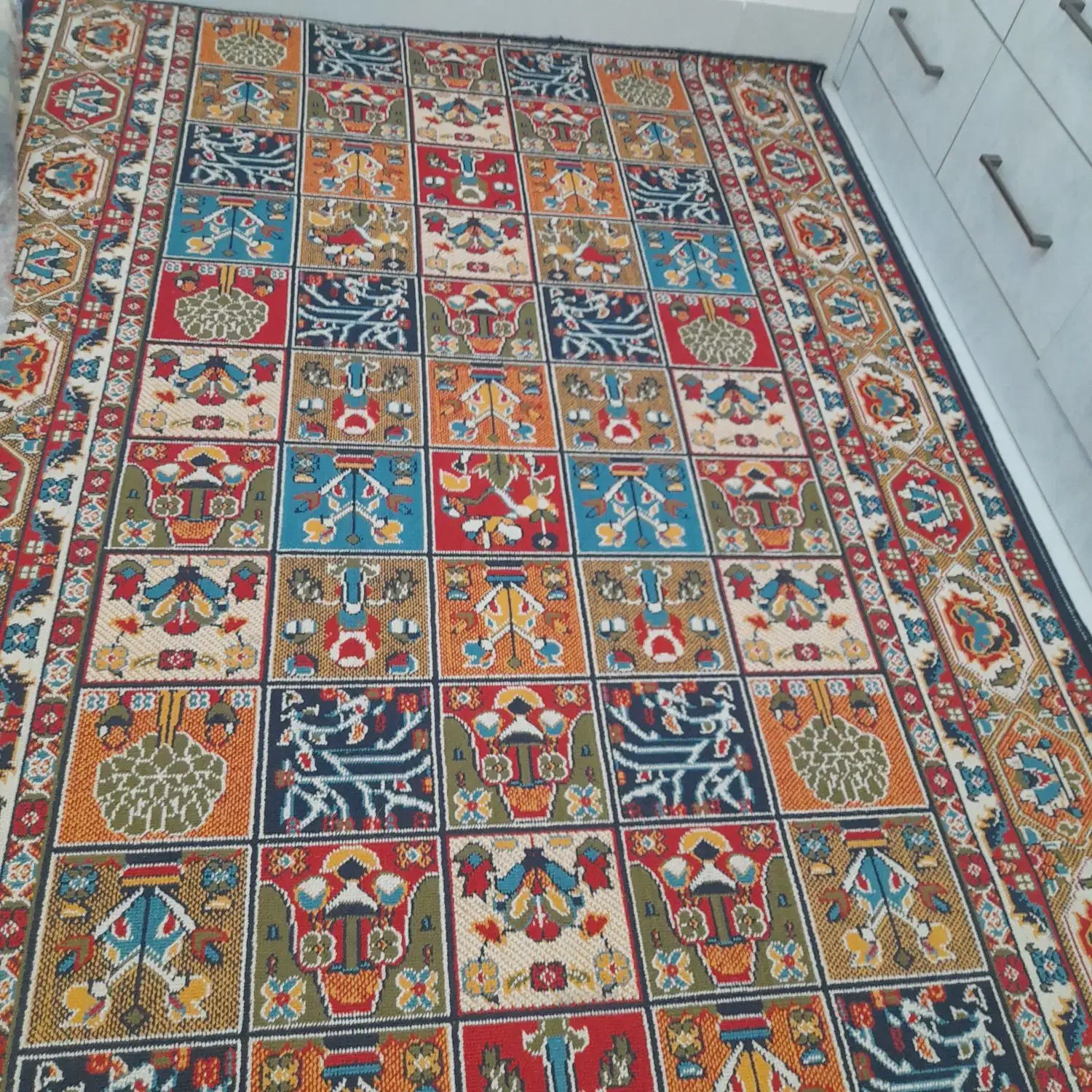 قالیچه ماشینی طرح خشتی|فرش|رودبنه, |دیوار