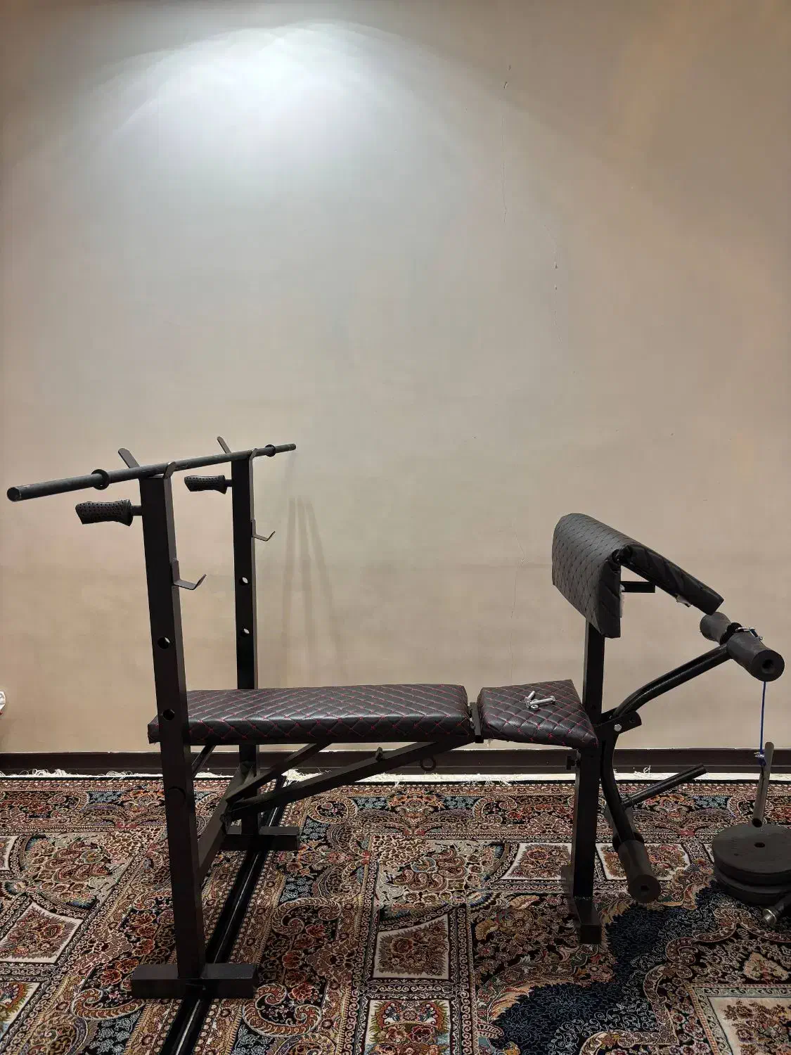 دستگاه بدنسازی 12کاره کامل + دمبل و هالتر (خانگی)|تجهیزات ورزشی|تهران, وحیدیه|دیوار