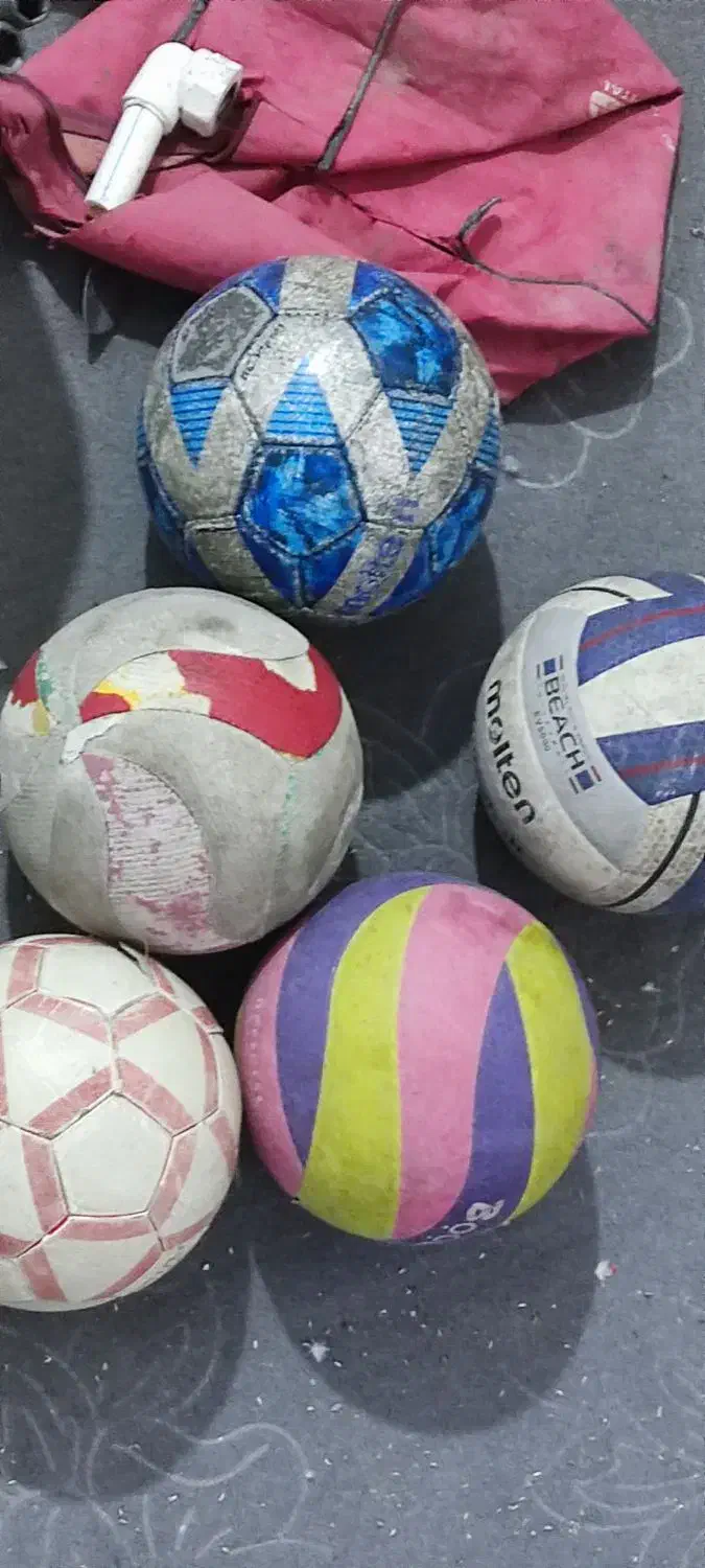 توپ فوتسال سه عدوعددتوپ والیبال بادوجفت دسکش فوتسا|ورزش‌های توپی|اهواز, کوی شهروند|دیوار