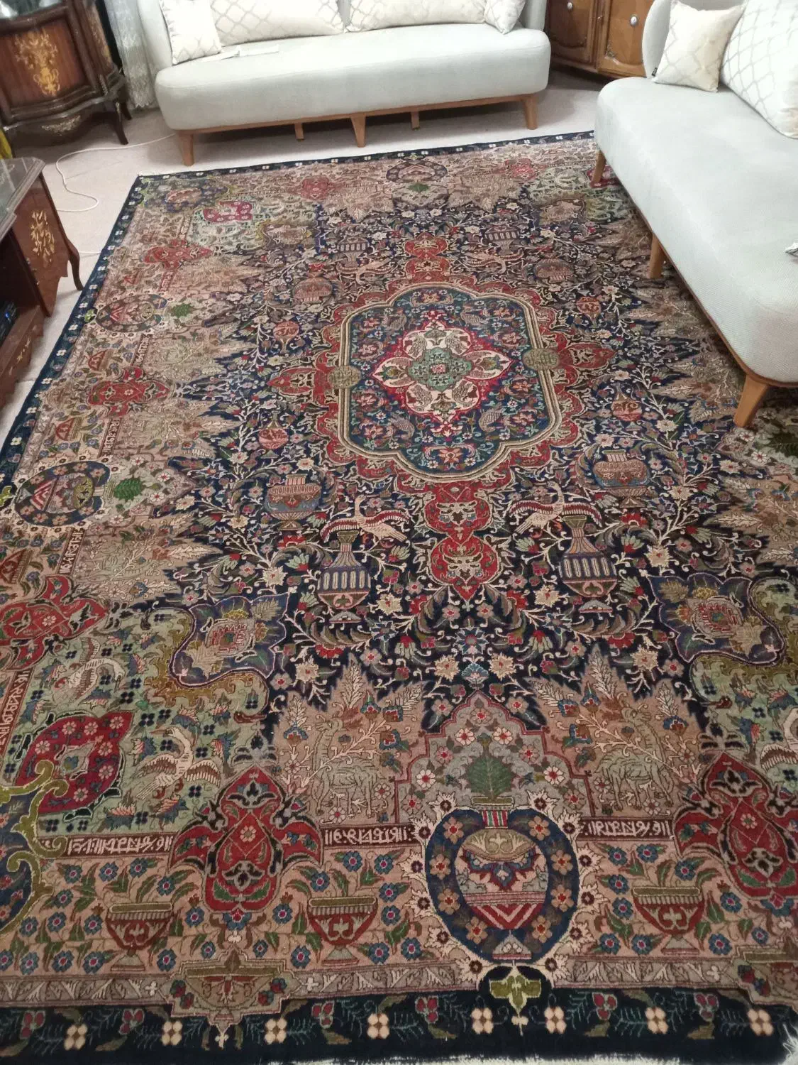 فرش 12 متری کاشمر و 9 متری تبریز دستباف|فرش|آستارا, |دیوار