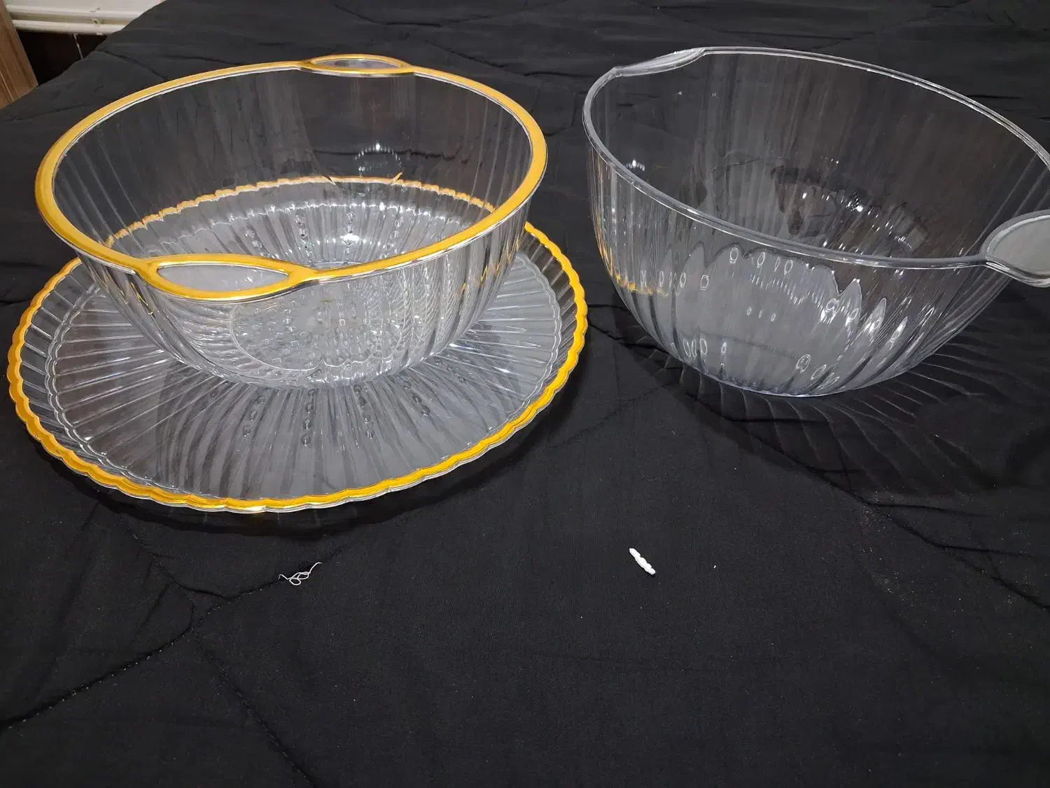 لگن و آبکش اکریلیک لبه طلایی|ظروف سرو و پذیرایی|سرپل ذهاب, |دیوار